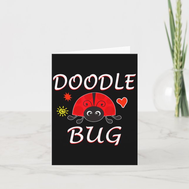 Carte Doodle Bug Funny Doodle Ladybug  (Devant)