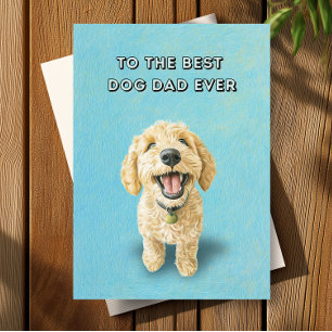 Carte Doodle doré mignon Happy Best Papa Fête des pères
