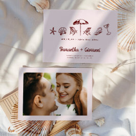 Carte Doodle rétro lunaire | Photo moderne