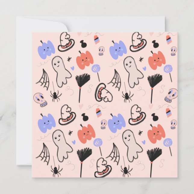 Carte Doodles à thème Vintage Halloween (Devant)