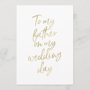 Carte D'or "à mon père mon jour du mariage "