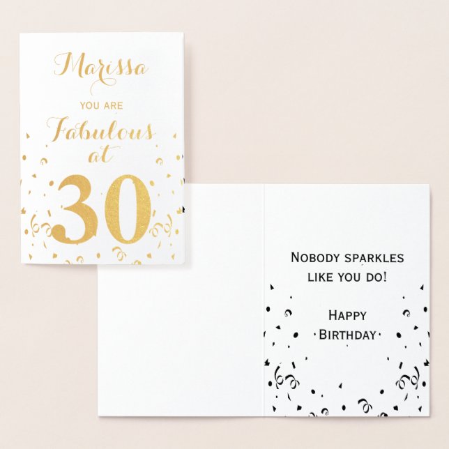 Carte Dorée 30e anniversaire Gold Foil à 30 (Affichage)