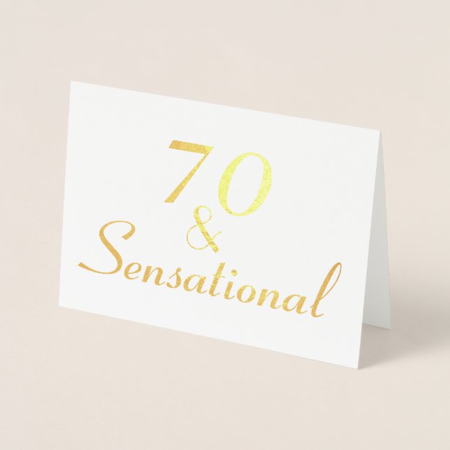Carte Dorée 70 et Sensational 70th Birthday Personnaliser (Devant)