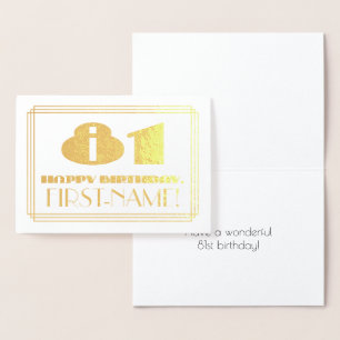 Carte Dorée 81e anniversaire; Nom + Apparence inspirée de l'Ar