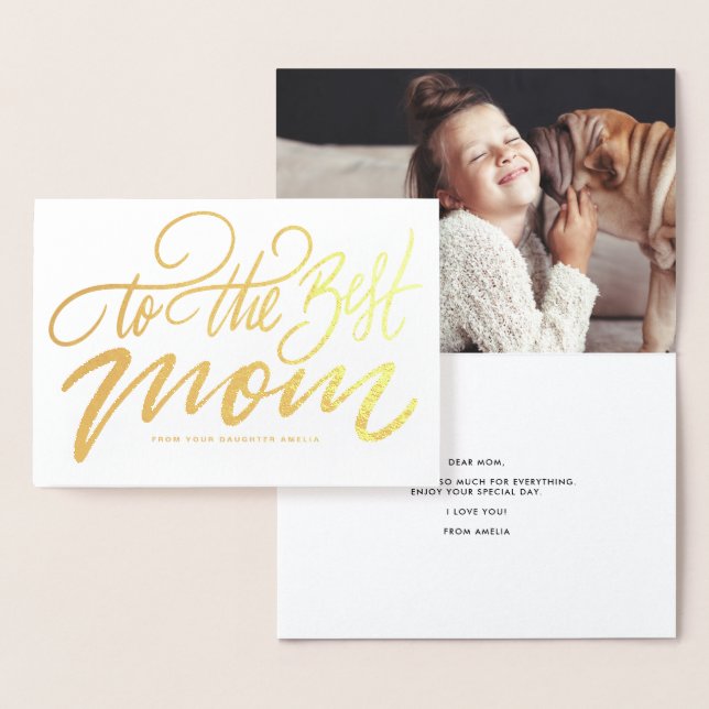 Carte Dorée À la meilleure maman Laisser une joyeuse fête des  (Affichage)