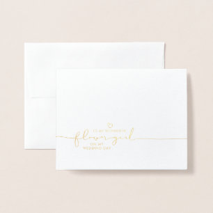 Carte Dorée À ma Mariage Fleur Matin mignon message