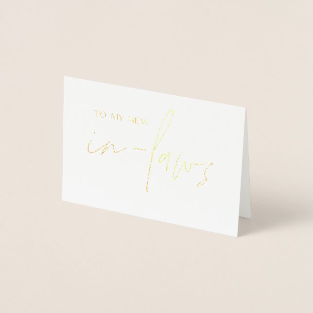Carte Dorée À Mon Nouveau En Lois Mariage Don De Mariée (Devant)