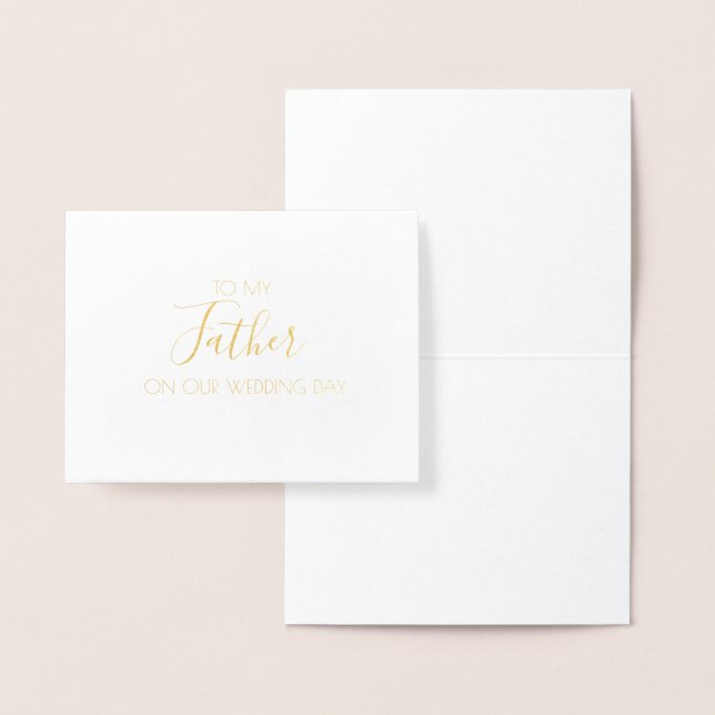 Carte Dorée À MON PÈRE / Papa | Lettre du jour de mariage (Affichage)