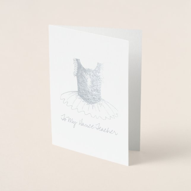 Carte Dorée À mon professeur de danse Ballet Tutu Ballerina Co (Devant)