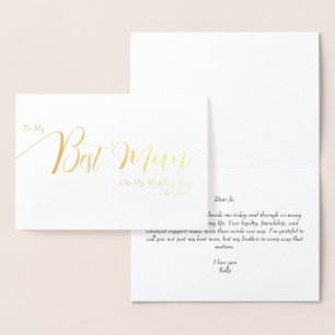 Carte Dorée À mon témoin de mariage le jour de mon mariage Écr