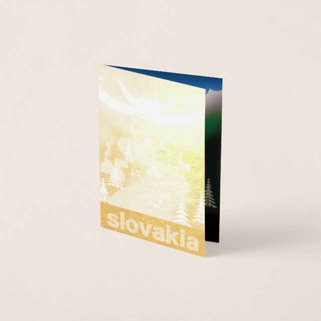 Carte Dorée Affiche de voyage en Slovaquie (Devant)