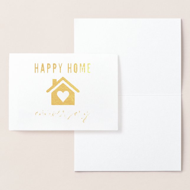 Carte Dorée Agence immobilière Joyeux Anniversaire de Maison (Affichage)