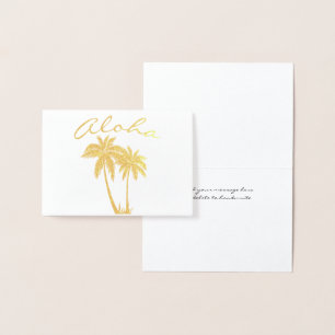 Carte Dorée Aloha Merci tropical d'anniversaire de partie de