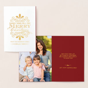 Carte Dorée Aluminium vintage élégant de typographie de Joyeux