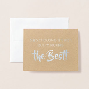 Carte Dorée Amusante Proposition Groomsman - Le Meilleur