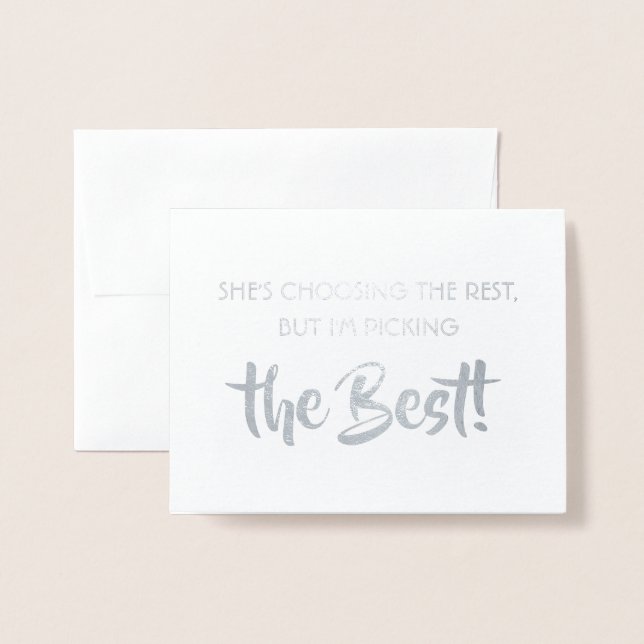 Carte Dorée Amusante Proposition Groomsman - Le Meilleur (Devant avec enveloppe)