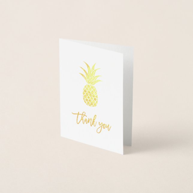 Carte Dorée Ananas à huile d'or, Merci (Devant)