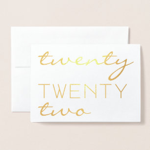 Carte Dorée Année personnalisée 2022 Typographie moderne éléga