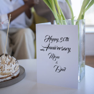 Carte Dorée Anniversaire du Mariage d'or maman et papa