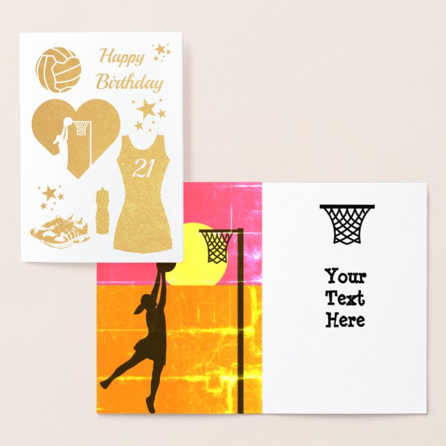 Carte Dorée Anniversaire du Netball Gold Dress (Affichage)