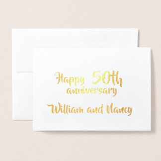 Carte Dorée Anniversaire Personnalisé Nombre Années Mariage Or