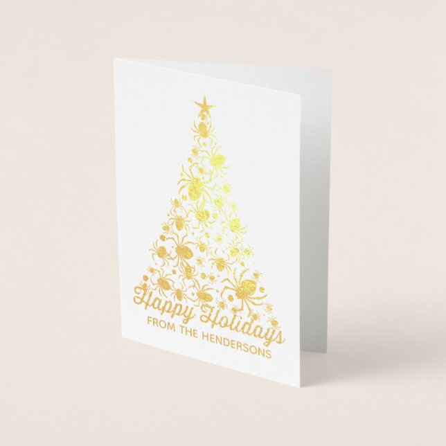 Carte Dorée Arbre de Noël (Devant)
