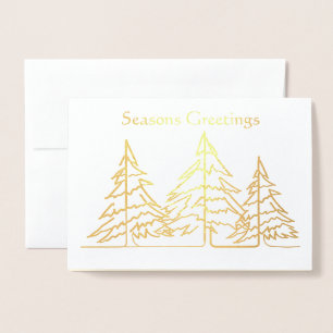 Carte Dorée Arbre de Noël graphique Art Déco Photo Noël 