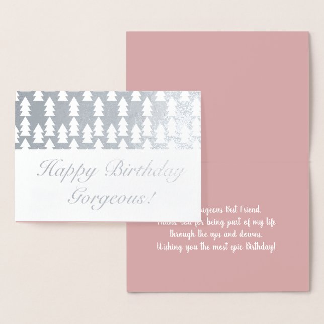 Carte Dorée Arbre de Noël moderne Anniversaire géométrique (Affichage)