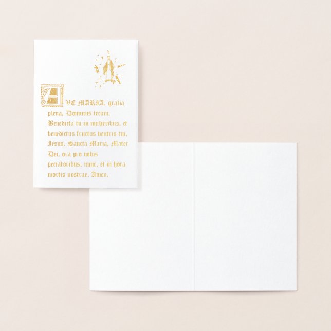 CARTE DORÉE AVE MARIA À LATIN NOTRE DAME DE GRÂCE (Affichage)