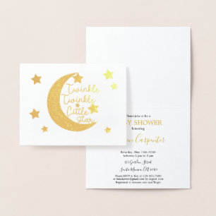 Carte Dorée Baby shower Twinkle Little Star