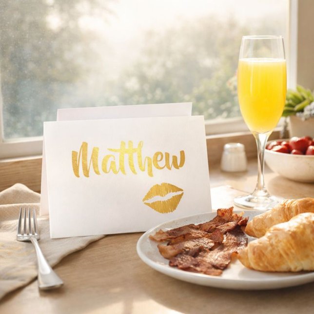 Carte Dorée Baiser de lèvres dorées Glamour  (Créateur téléchargé)