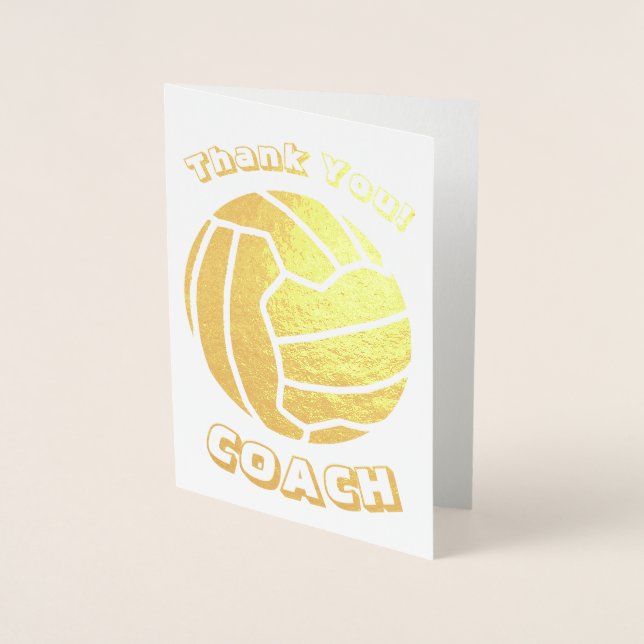 Carte Dorée Ball Thème Netball Coach Merci Or (Devant)