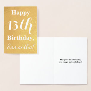 Carte Dorée Base Gold Foil 13e anniversaire + Nom personnalisé