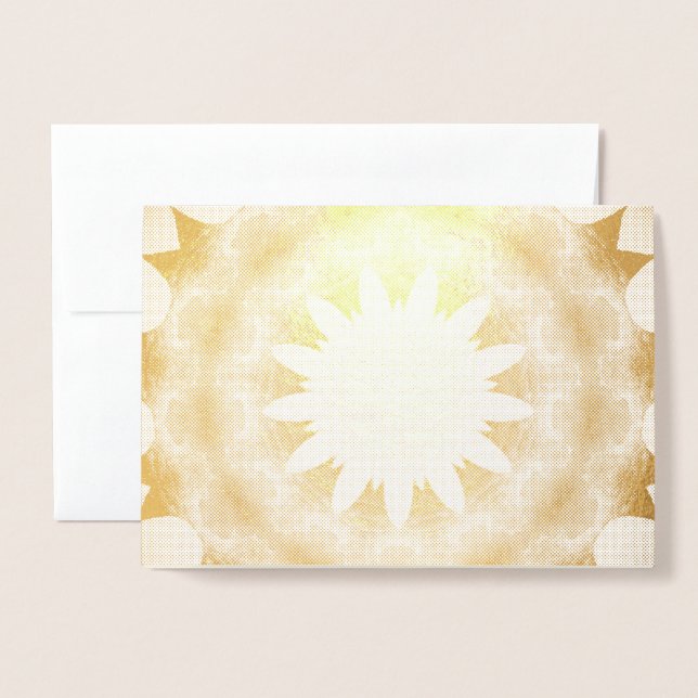 Carte Dorée Beau soleil (Devant avec enveloppe)