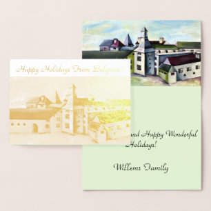 Carte Dorée Belgique Happy Hollydays - Personnaliser
