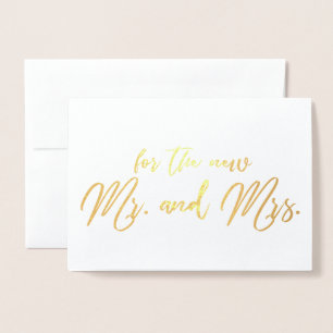 Carte Dorée Belle calligraphie de félicitations de mariage