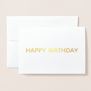 Carte Dorée Bon anniversaire simple moderne Gold Foil Card