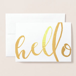 Carte Dorée Bonjour Gold Foil Script