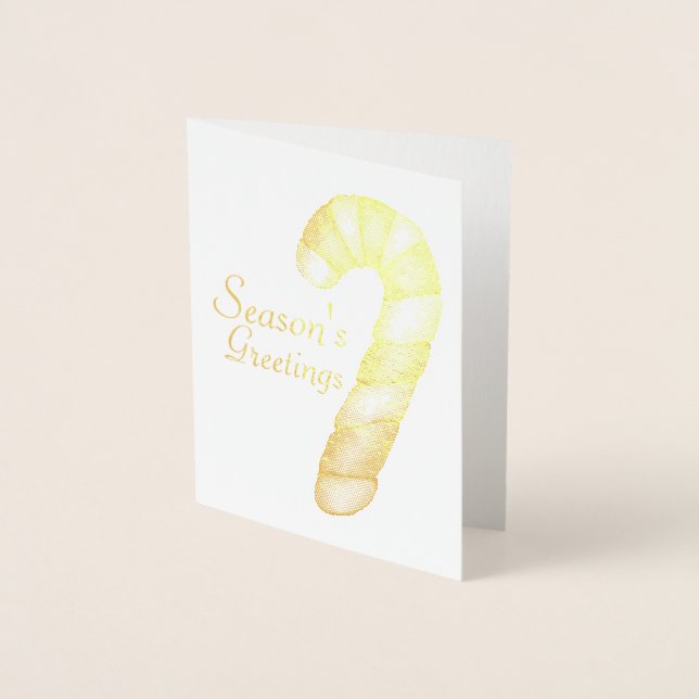 Carte Dorée Bonnes Fêtes Sucre de canne Noël Cookie (Devant)