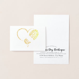 Carte Dorée bouchon coeur feuille d'or