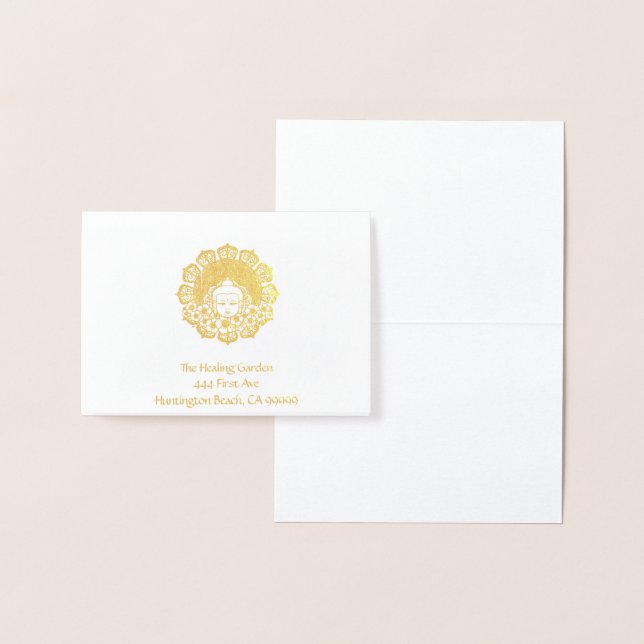 Carte Dorée Bouddha Fleur Mandala personnalisable (Affichage)