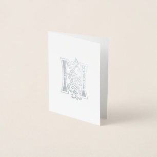 Carte Dorée Capitale décorative botanique médiévale N