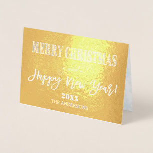 Carte Dorée Charm Joyeux Noël Joyeux Nouvel An Photo de famill