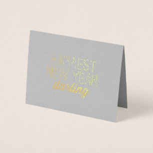 Carte Dorée Chic Joyeux Nouvel An Fête De La Chérie
