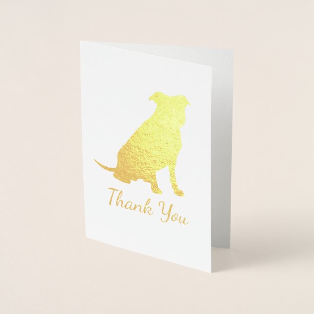 Carte Dorée Chien Baby shower Pit Pitbull Blue Boy (Devant)