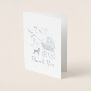 Carte Dorée Chihuahua Baby shower Hommes Neutres Mets