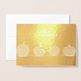 Carte Dorée Citrouille Modern GiveThanks Foil Thanksgiving