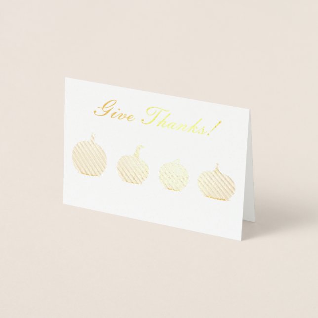 Carte Dorée Citrouille moderne donner Merci Foil Thanksgiving (Devant)