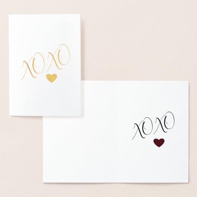 Carte Dorée Coeur d'amour XOXO (Affichage)