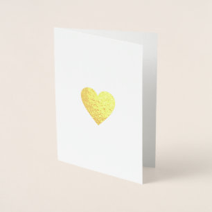 Carte Dorée coeur romantique minimaliste d'amour